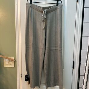 Hem & Thread Gray/Green Wide Leg Sweater Pants